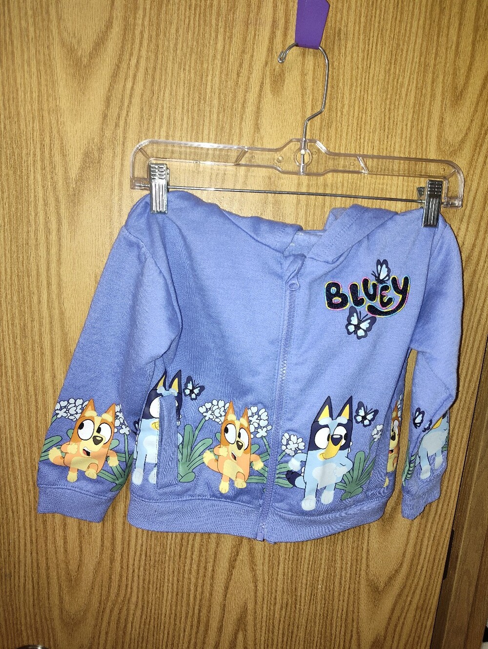 Lavender Zip-Up Hoodie for Kids Bluey